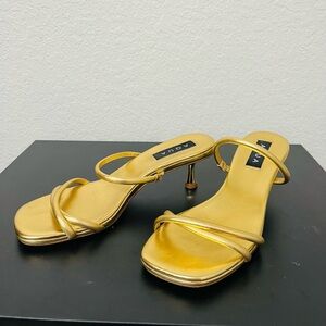 Aqua Metallic Gold Heels